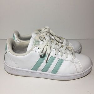 Adidas Womens Cloudfoam Advantage Mint Stripe Shoe